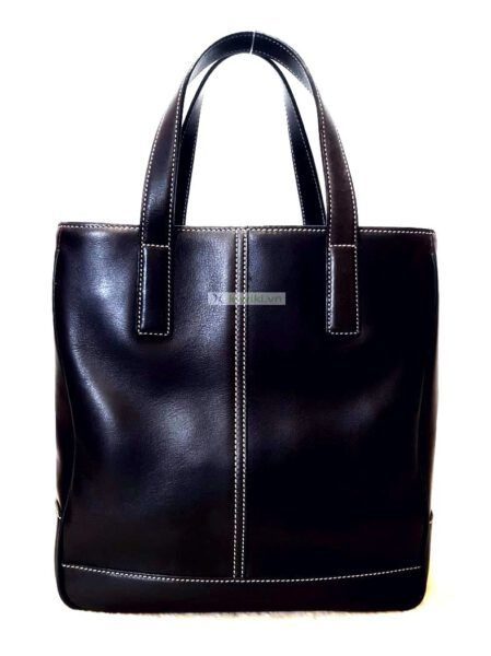 4303-Túi xách tay-COACH dark brown leather tote bag0