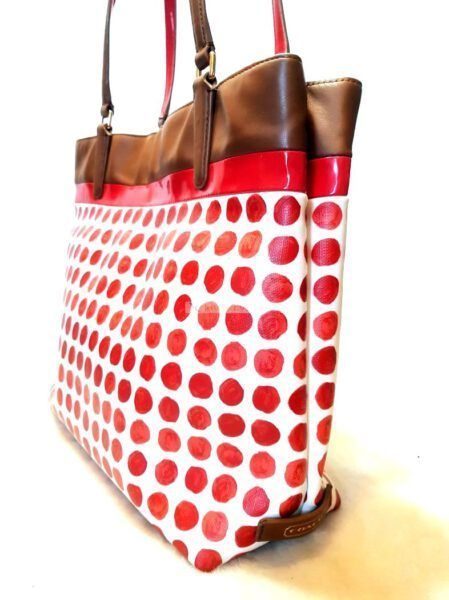 4332-Túi xách tay/đeo vai-COACH Polka Dots PVC leather tote bag3