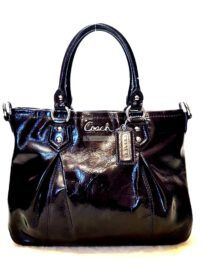 4301-Túi xách tay/đeo vai-COACH patent leather satchel bag