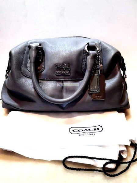 4314-Túi xách tay/đeo vai-COACH Ashley gray leather satchel bag11