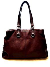 4317-Túi xách tay/đeo vai-COACH brown leather tote bag