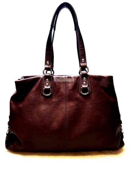4317-Túi xách tay/đeo vai-COACH brown leather tote bag0