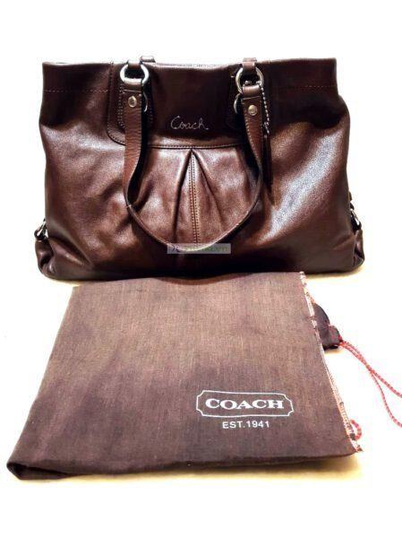 4317-Túi xách tay/đeo vai-COACH brown leather tote bag9