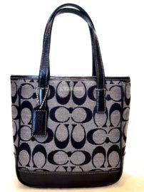 4318-Túi xách tay-COACH signature cloth tote bag