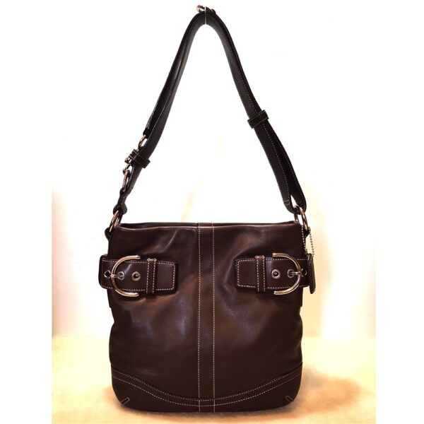 4321-Túi đeo vai/đeo chéo-COACH Soho brown leather crossbody bag-Gần như mới1