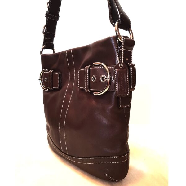 4321-Túi đeo vai/đeo chéo-COACH Soho brown leather crossbody bag-Gần như mới2
