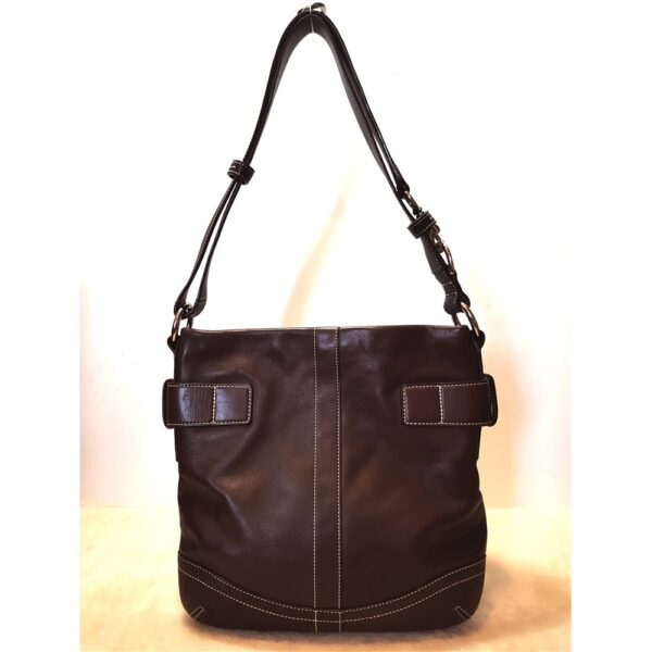 4321-Túi đeo vai/đeo chéo-COACH Soho brown leather crossbody bag-Gần như mới3