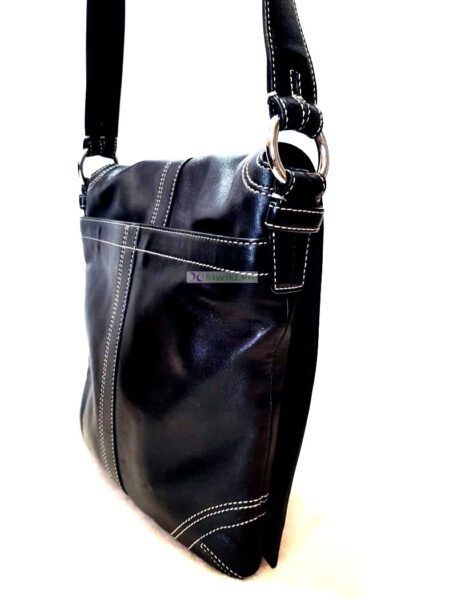 4322-Túi đeo chéo-COACH Soho Hip Flap black leather messenger bag3