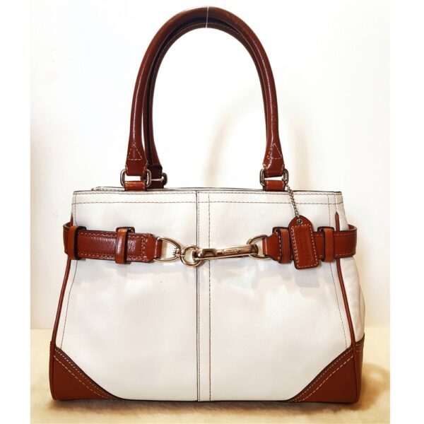 4324-Túi xách tay-COACH Hampton white leather tote bag1