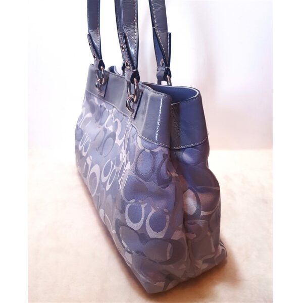 4329-Túi xách tay-COACH Gray Fabric Trim In Patent Leather tote bag-Khá mới4