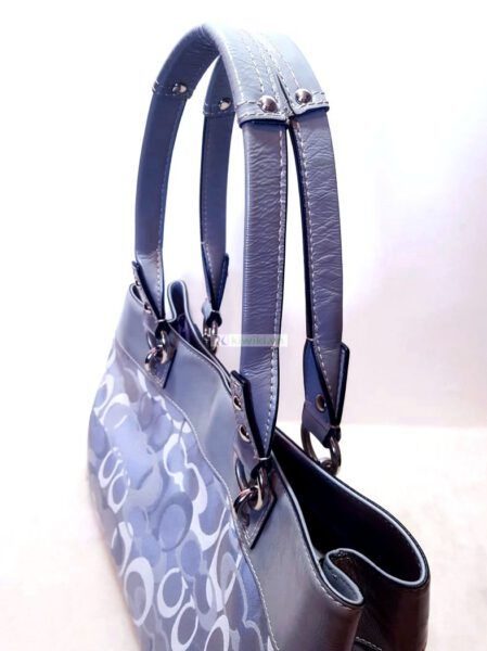 4329-Túi xách tay-COACH Gray Fabric Trim In Patent Leather tote bag5