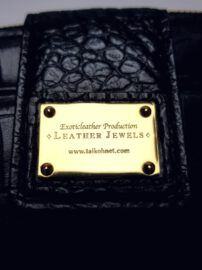 5015-Ví gập nữ/nam-LEATHER JEWELS black wallet