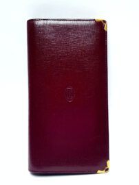 5002-Ví dài nữ-CARTIER Burgundy Leather Bifold Long Wallet