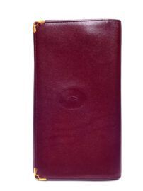 5018-Ví dài nữ-CARTIER Gama Mouth Mast Line Bordeaux Toad Compa long wallet