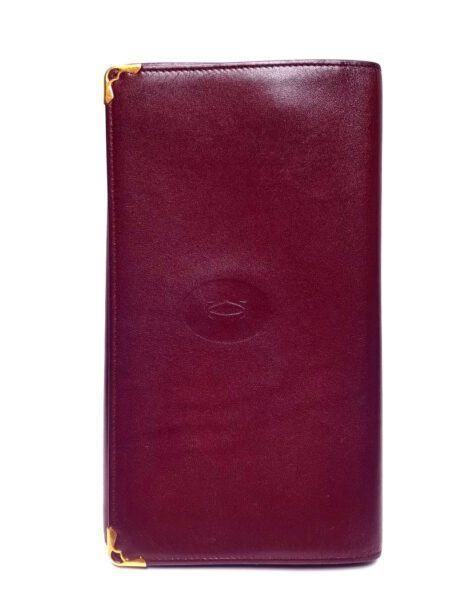 5018-Ví dài nữ-CARTIER Gama Mouth Mast Line Bordeaux Toad Compa long wallet0