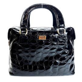 4197-Túi xách tay-GIANFRANCO FERRE Calfskin crocodile embossed handbag