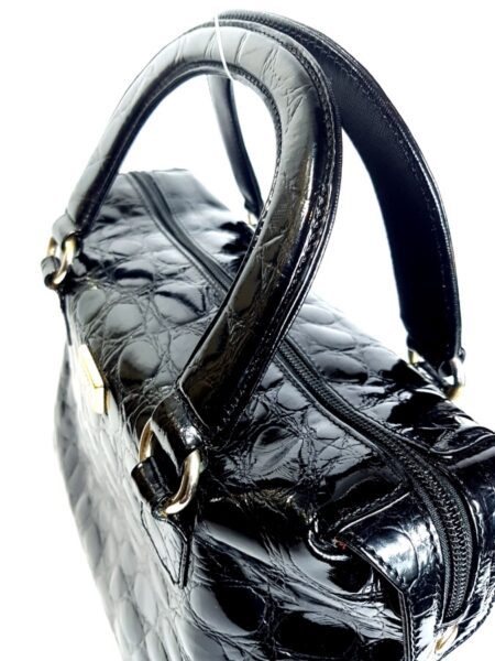4197-Túi xách tay-GIANFRANCO FERRE Calfskin crocodile embossed handbag7
