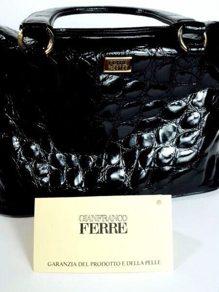 4197-Túi xách tay-GIANFRANCO FERRE Calfskin crocodile embossed handbag24