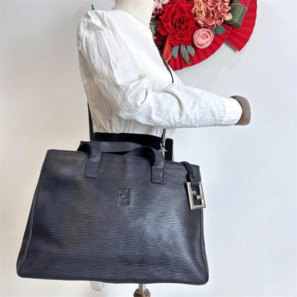 4081-Túi xách tay/đeo vai-FENDI epi leather FF logo tote bag17