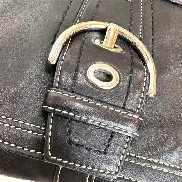 4322-Túi đeo chéo-COACH Soho Hip Flap black leather messenger bag4