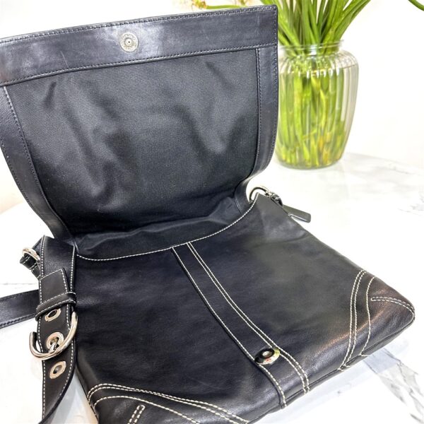 4322-Túi đeo chéo-COACH Soho Hip Flap black leather messenger bag8