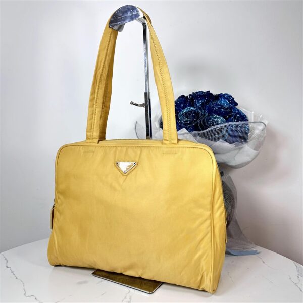 4143-Túi xách tay-PRADA Tessuto yellow cloth handbag1