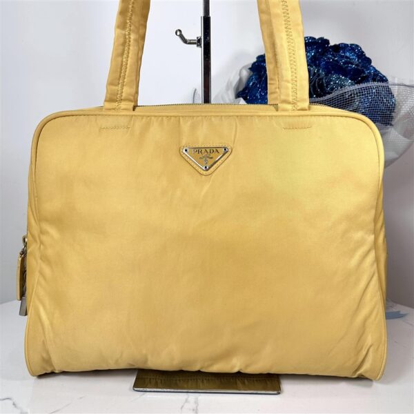 4143-Túi xách tay-PRADA Tessuto yellow cloth handbag2