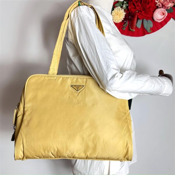 4143-Túi xách tay-PRADA Tessuto yellow cloth handbag16