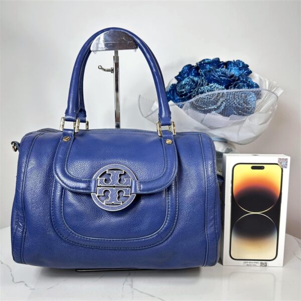 4092-Túi xách tay/đeo vai/đeo chéo-TORY BURCH Amanda blue leather satchel bag23