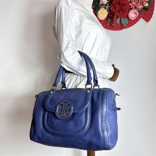 4092-Túi xách tay/đeo vai/đeo chéo-TORY BURCH Amanda blue leather satchel bag20