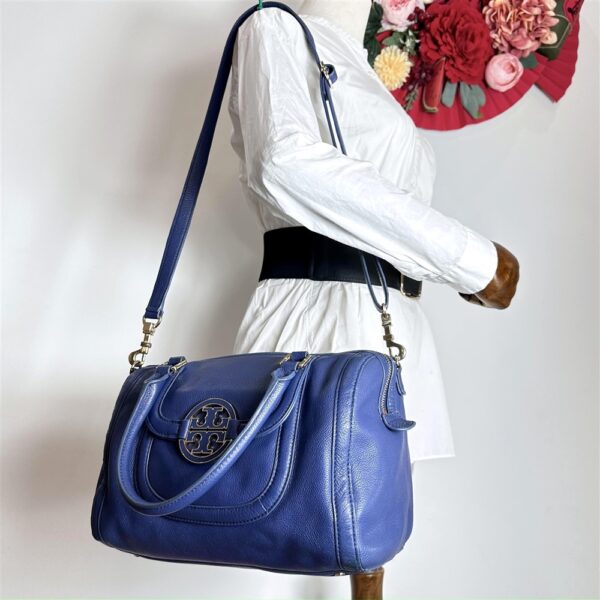 4092-Túi xách tay/đeo vai/đeo chéo-TORY BURCH Amanda blue leather satchel bag21