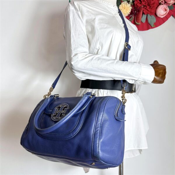 4092-Túi xách tay/đeo vai/đeo chéo-TORY BURCH Amanda blue leather satchel bag22