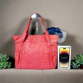 4256-Túi xách tay da đà điểu-SANTAGOSTINI ANSELMO ostrich leather tote bag