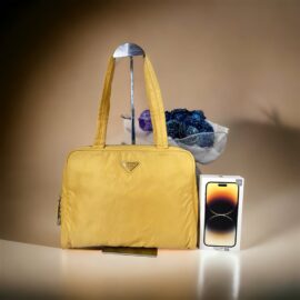 4143-Túi xách tay-PRADA Tessuto yellow cloth handbag