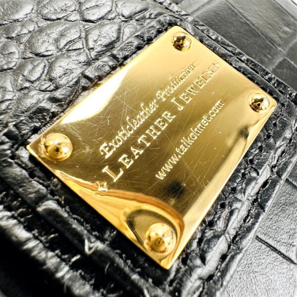 5015-Ví chữ nhật nữ/nam-LEATHER JEWELS Bifold black leather wallet-Gần như mới14