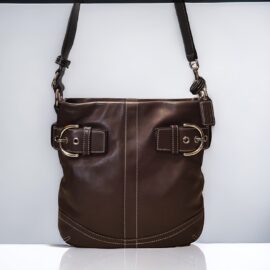 4321-Túi đeo vai/đeo chéo-COACH Soho brown leather crossbody bag-Gần như mới