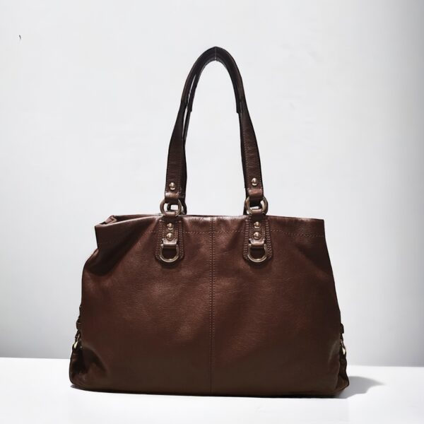 4317-Túi xách tay/đeo vai-COACH Ashley Carryall brown leather tote bag-Khá mới0