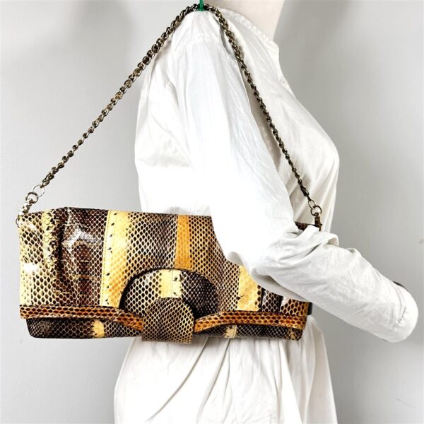 4271-Túi xách tay/đeo vai da rắn-TAMBU Snake skin handle/shoulder bag/Clutch-Đã sử dụng14