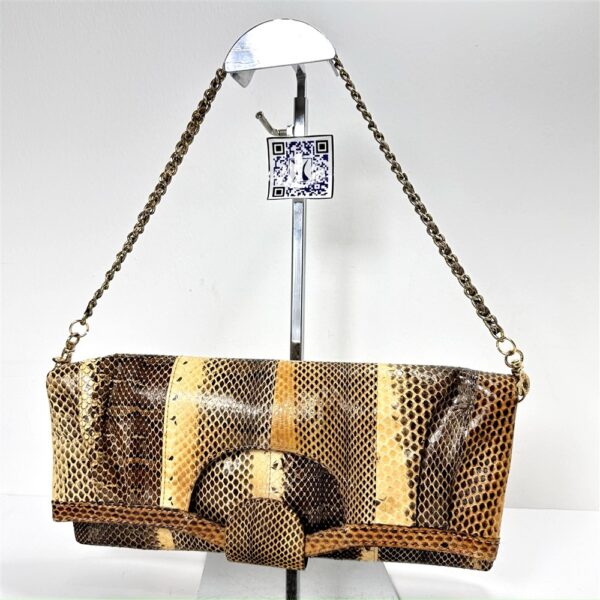 4271-Túi xách tay/đeo vai da rắn-TAMBU Snake skin handle/shoulder bag/Clutch-Đã sử dụng1