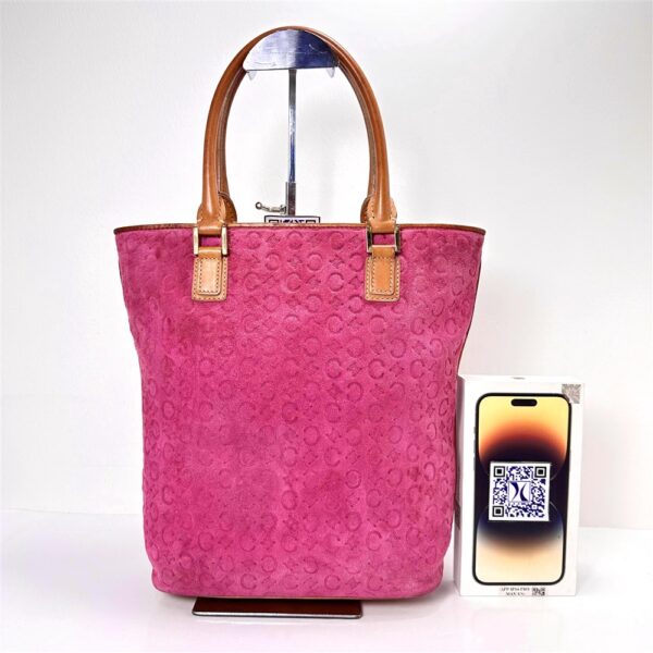 4101-Túi xách tay-CELINE Macadam pink suede tote bag-Đã sử dụng2