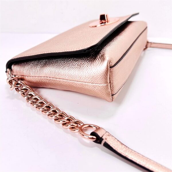 4233-Túi đeo chéo-COACH Crosstown Metallic Pebbled Gold Leather crossbody bag-Như mới5