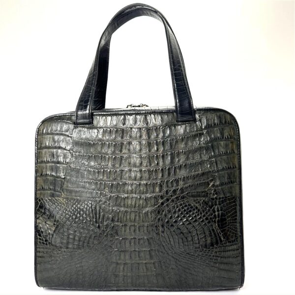 4253-Túi xách tay da cá sấu-LONGEVITE crocodile leather tote bag-Đã sử dụng/Khá mới3