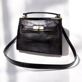 4058-Túi xách tay/đeo chéo da thằn lằn-Kelly style Lizard skin crossbody bag-Đã sử dụng/Khá mới