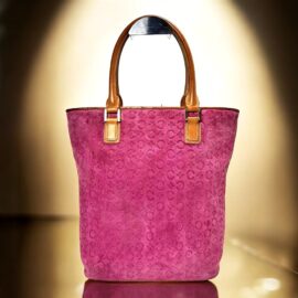 4101-Túi xách tay-CELINE Macadam pink suede tote bag-Đã sử dụng