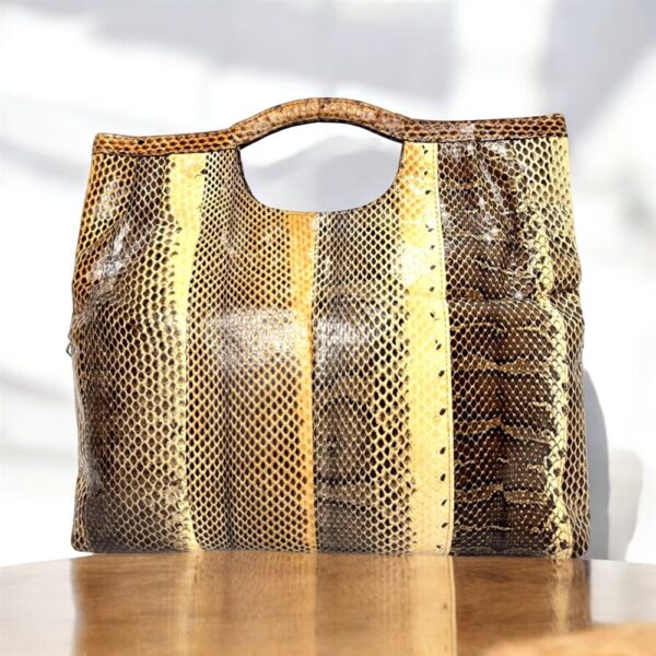 4271-Túi xách tay/đeo vai da rắn-TAMBU Snake skin handle/shoulder bag/Clutch-Đã sử dụng0