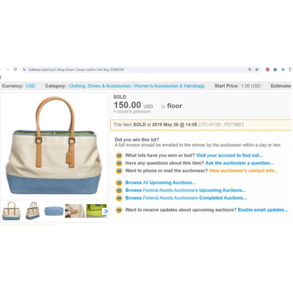 4308-Túi xách tay-COACH Hampton cloth & leather tote bag-Đã sử dụng/Khá sạch16