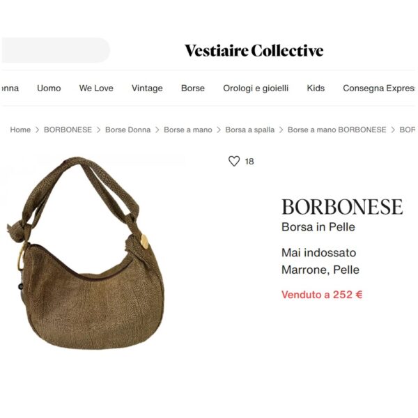 4238-Túi xách tay/đeo vai-BORBONESE Italy shoulder bag-Khá mới26