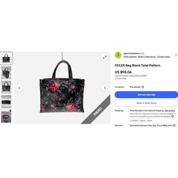 4342-Túi xách tay/đeo vai-FEILER nylon tote bag-Gần như mới10