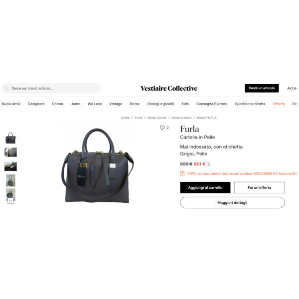 4074-Túi xách tay/đeo vai-FURLA Mist Twiggy gray satchel bag-Gần như mới21