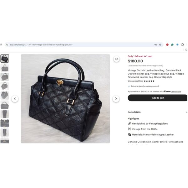 4042-Túi xách tay da đà điểu-Ostrich skin boston bag-Gần như mới14